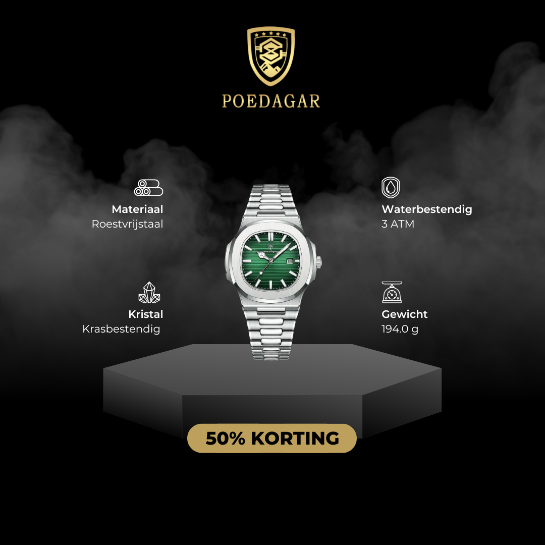 Poedagar™ | Premium polshorloge voor heren | 50% KORTING