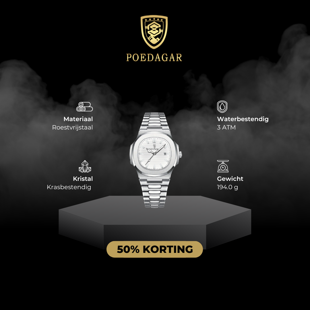 Poedagar™ | Premium polshorloge voor heren | 50% KORTING