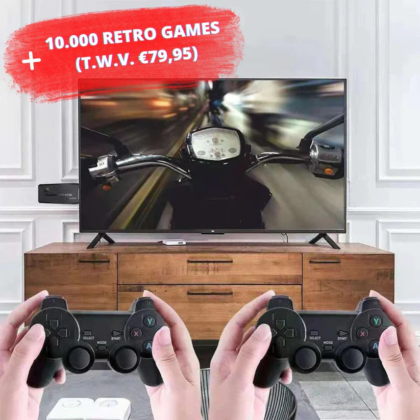 (50% KORTING) RetroPower™ Console | Ultieme 10.000+ games collectie voor jaren 90 gamers, 4K met draadloze controllers