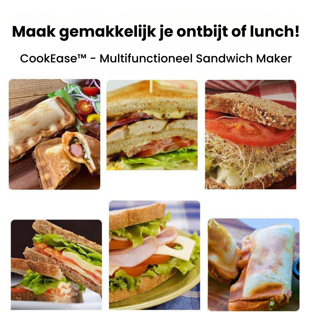 CookEase™ - Innovatieve Dubbelzijdige Sandwich Maker