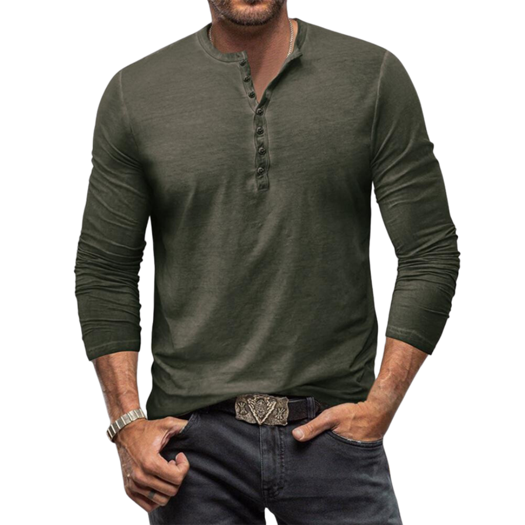 ElevateWear™ | Tijdloos Klassieke Henley Shirt | Stijlvol Comfort voor elk Seizoen | 50% KORTING