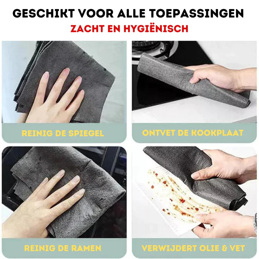 (3+2 GRATIS) MagiClean™ Doek | Vlekkeloos & Streeploos Reinigen in Één Beweging