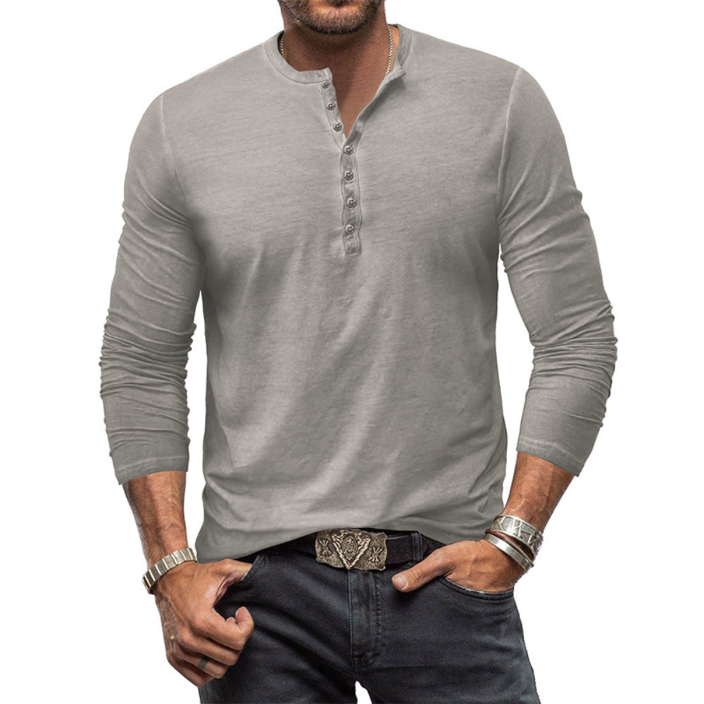 ElevateWear™ | Tijdloos Klassieke Henley Shirt | Stijlvol Comfort voor elk Seizoen | 50% KORTING