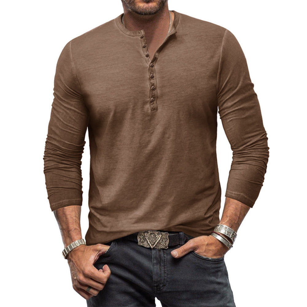 ElevateWear™ | Tijdloos Klassieke Henley Shirt | Stijlvol Comfort voor elk Seizoen | 50% KORTING