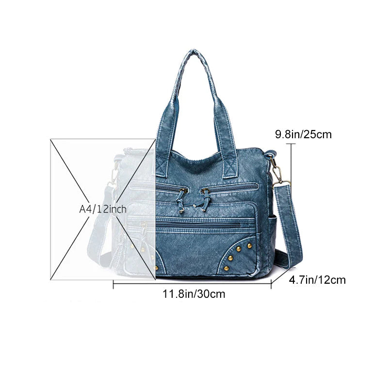 Chic Denim Tote™ | Multifunctionele Handtas voor Stijlvol Comfort (50% KORTING)