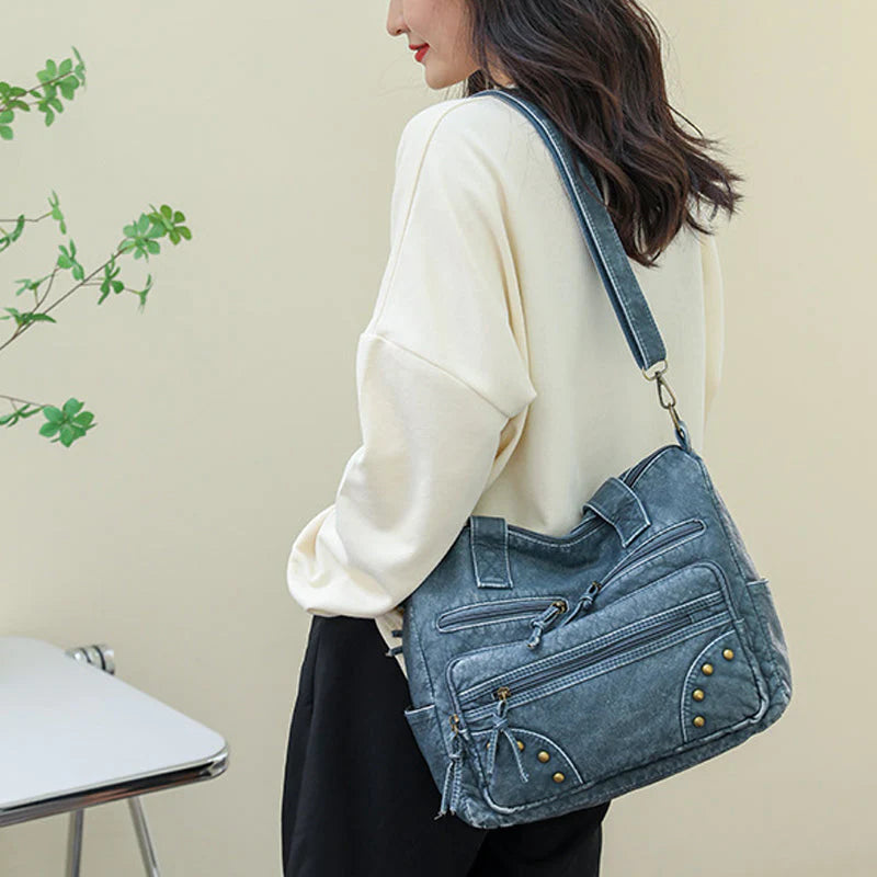 Chic Denim Tote™ | Multifunctionele Handtas voor Stijlvol Comfort (50% KORTING)