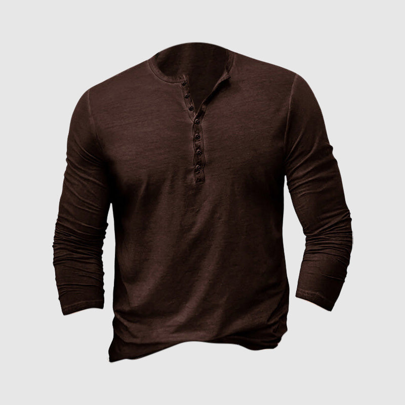 ElevateWear™ | Tijdloos Klassieke Henley Shirt | Stijlvol Comfort voor elk Seizoen | 50% KORTING