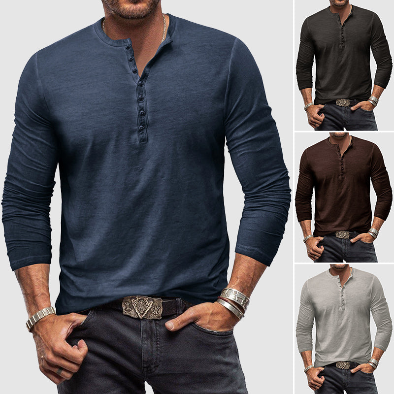 ElevateWear™ | Tijdloos Klassieke Henley Shirt | Stijlvol Comfort voor elk Seizoen | 50% KORTING