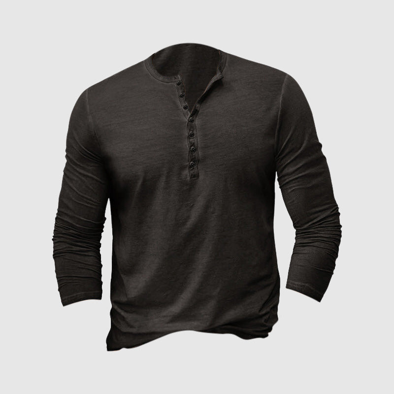 ElevateWear™ | Tijdloos Klassieke Henley Shirt | Stijlvol Comfort voor elk Seizoen | 50% KORTING