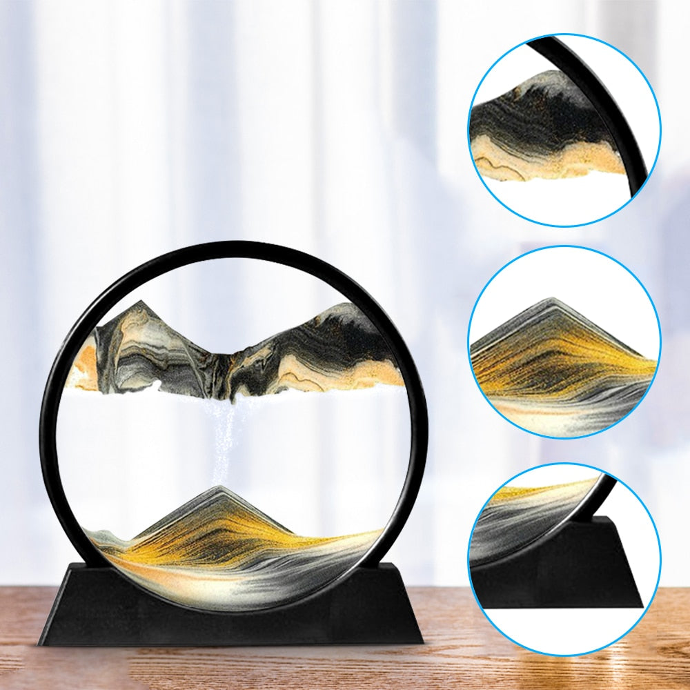 Zandkunst Wonder™ | Hypnotiserend Rond Glas Decor voor Unieke Interieurs (50% KORTING)