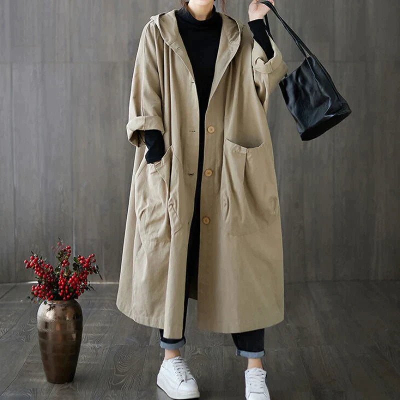 StyleShield™ Oversized Trenchcoat met Grote Zijzakken | Elegantie en Warmte in Eén | 50% KORTING